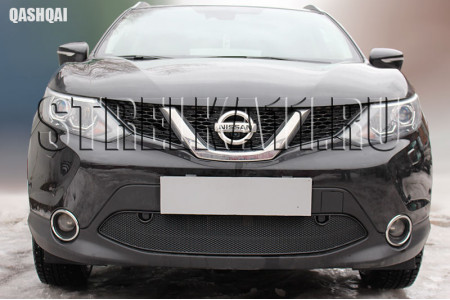 NISSAN QASHQAI (J11) 2013-2019г.в. (II) с парктроником - Защита радиатора ПРЕМИУМ