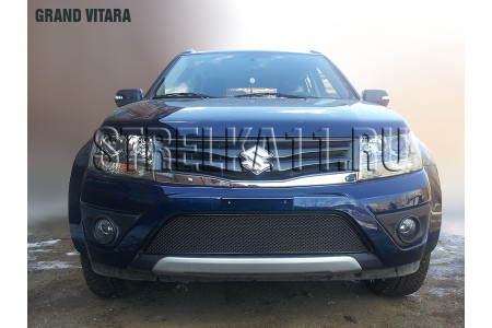SUZUKI GRAND VITARA 2012-2016г.в. (III рестайлинг-2) - Защита радиатора ПРЕМИУМ
