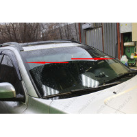 VOLVO XC90 2006-2014г.в. (I рестайлинг) с рейлингами - Дефлектор (водосток) лобового стекла Стрелка-2